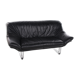 Italian Black leather Postmodern 2 seater sofa, 1970s