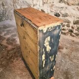 Antique French pine drawer cabinet – Narrow storage unit – Workshop/apothecary style – circa 1900
