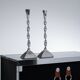 Pair of twisted metal candlesticks, 1980s