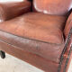 Vintage sheep leather wingback armchair, Druten