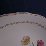 Plat rond creux et plat à gâteaux  en faïence  de lunéville modèle agnes