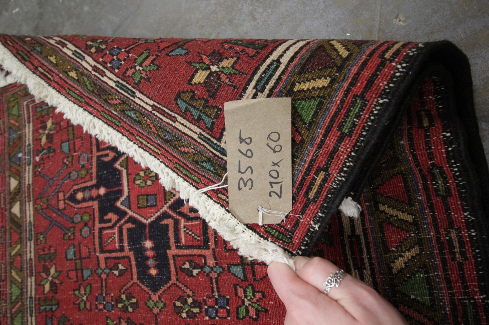 Handmade Traditional Vintage Persian Runner Rug Long  Geometric Tribal Wool Rug 60x210cm