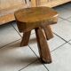 Tabouret tripode brutaliste bois Olivier design 50/60