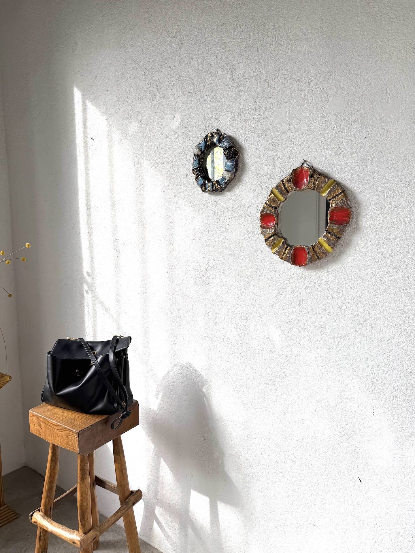 Pair of ceramic mirrors 1950 dlg Mithé
