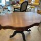 napoleon iii violin table mahogany top with drawers legs with castors