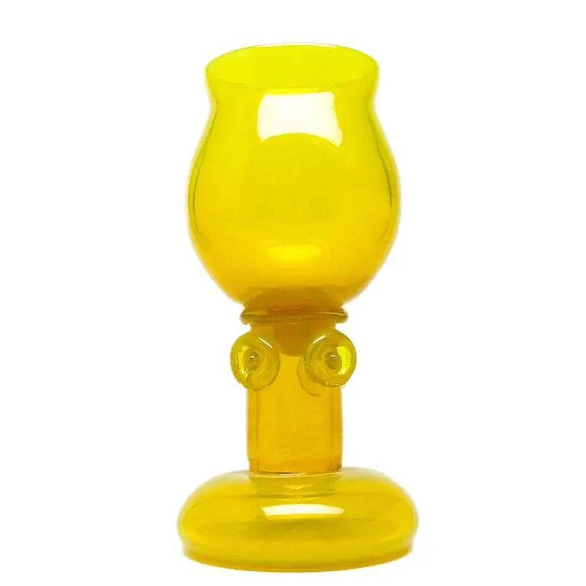 Modernism vase, yellow glass, designed by J. Słuczan-Orkusz, Poland, 1970s