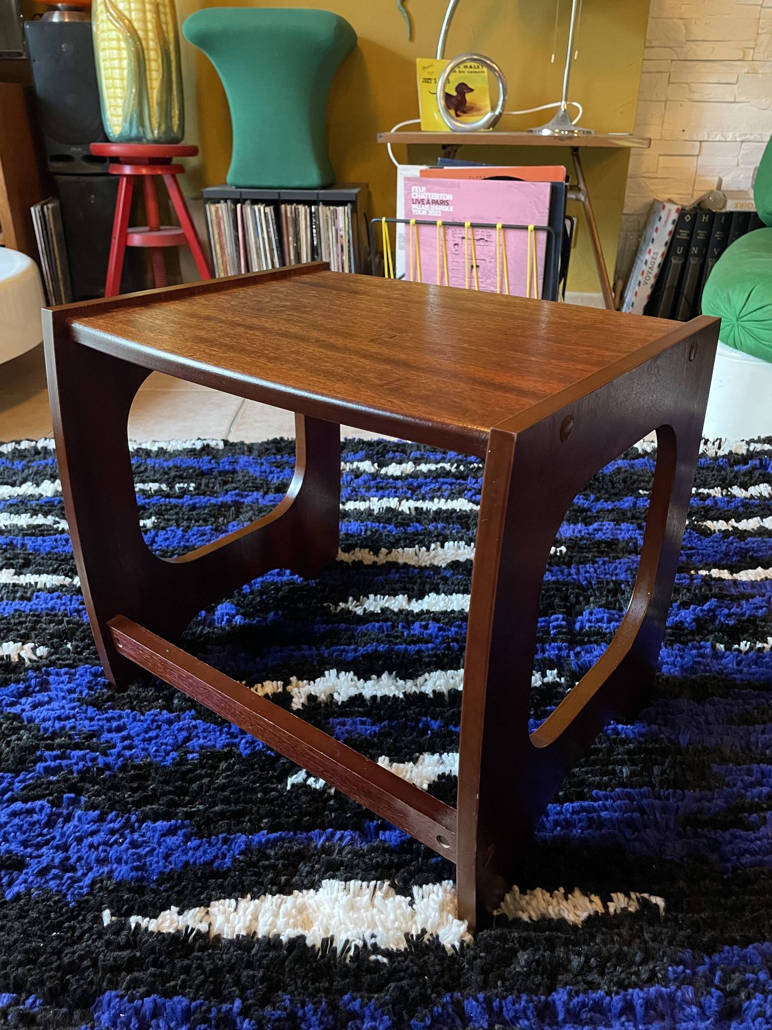 Set of three nesting coffee tables, 1970, dark wood