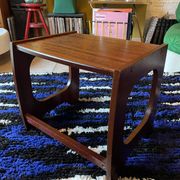 Set of three nesting coffee tables, 1970, dark wood