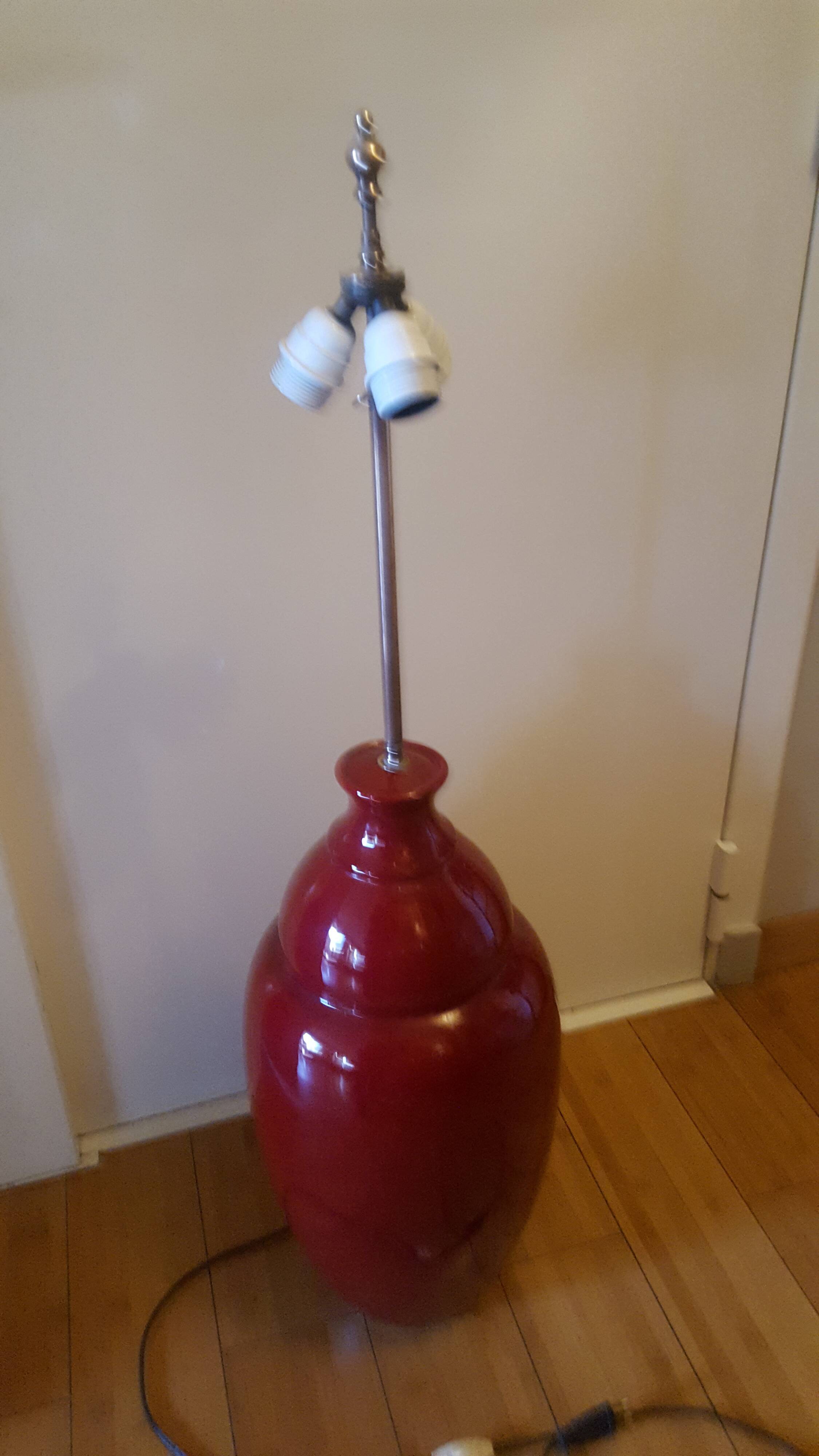 Lampadaire en céramique avec abat jour , Jacques Molin