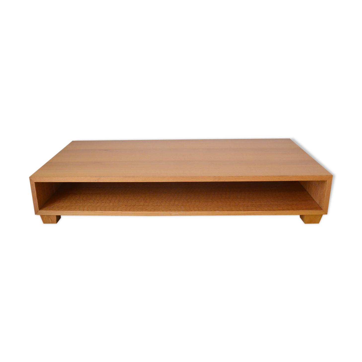 Coffee table Ecart International by Andrée Putman model "crossing" oak wood