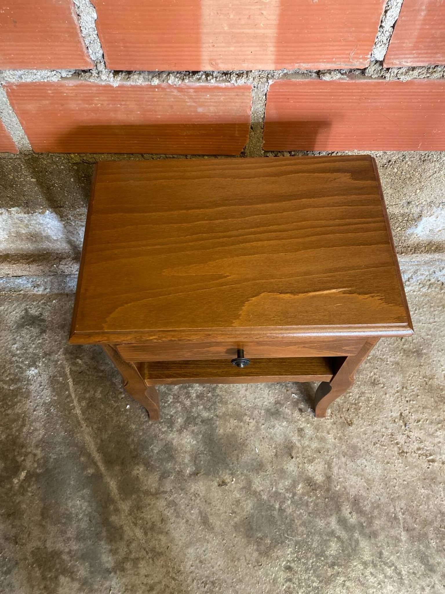 Louis XV Style Nightstand Table Wood Drawer + Vintage Case