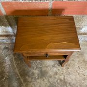 Louis XV Style Nightstand Table Wood Drawer + Vintage Case