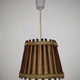 Scandinavian pendant lights in linen and wood from the 60s/70s.