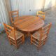 Old dining table vintage pine wooden chairs