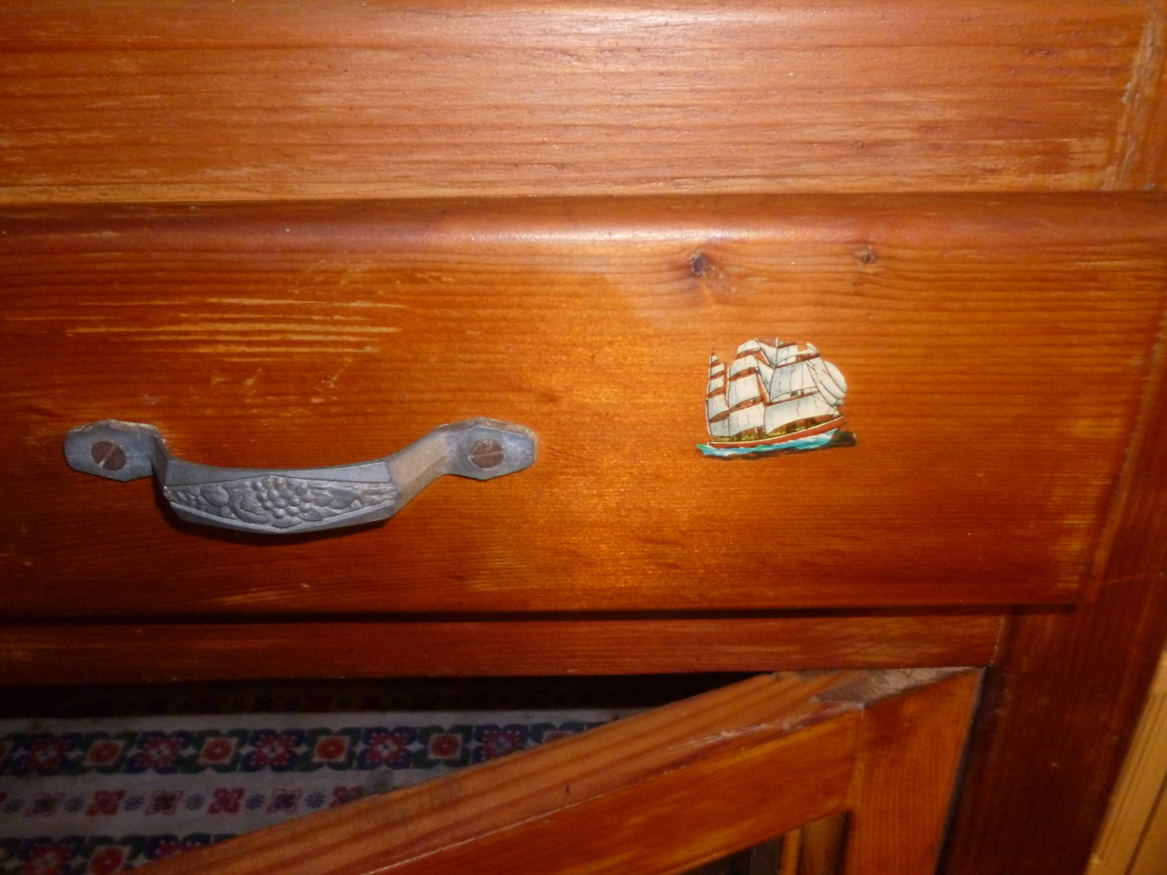 Parisian buffet glazed art deco two drawers