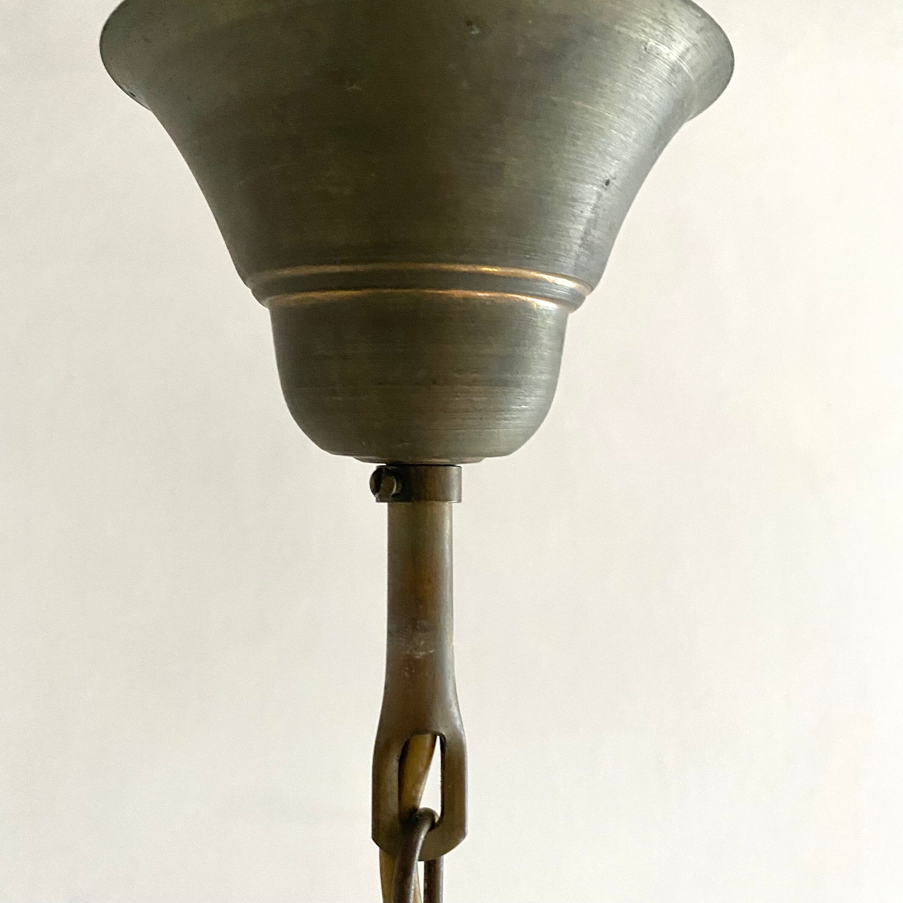 Old brass and glass suspension