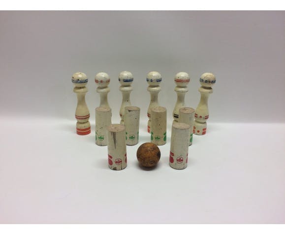 Lot de 13 pièces de jeu de quilles Vilac