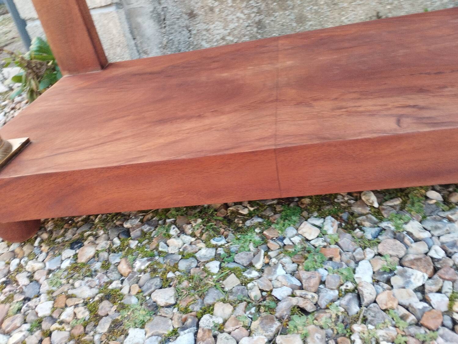 Console in old Empire style with a wooden frame and marble top.