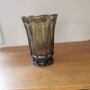 Vase vintage verre fumé