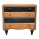 Chest of drawers black and raw wood 1930s