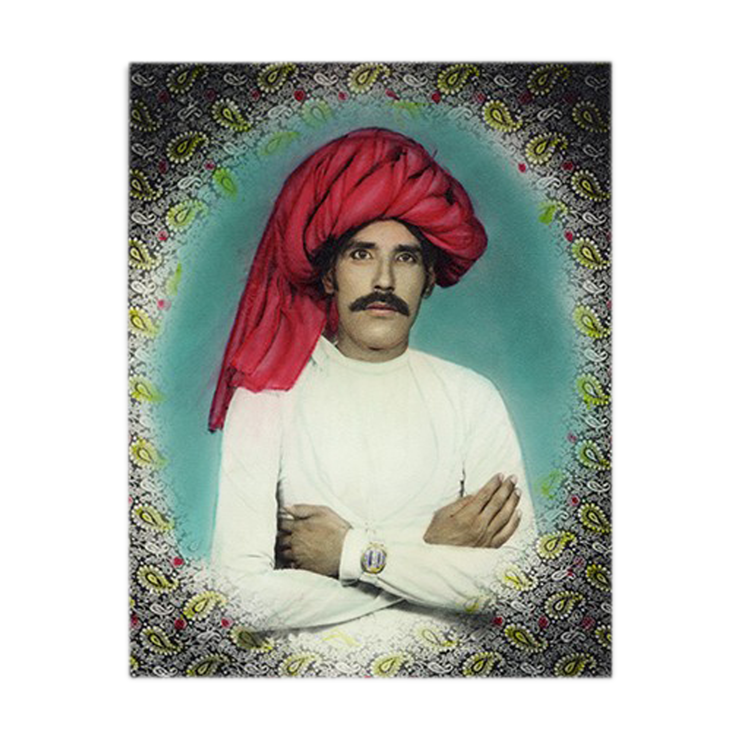 Devendra portrait hand-painted photography Rajasthan 60s
