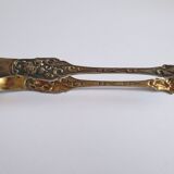 Art Nouveau sugar tongs in solid silver and vermeil
