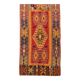 5x10 Wine Red & Orange Turkish Vintage Kilim Rug, 168x295Cm