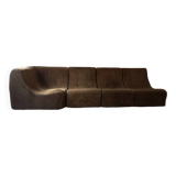 Organic-shaped modular sofa in corduroy, 1970 design