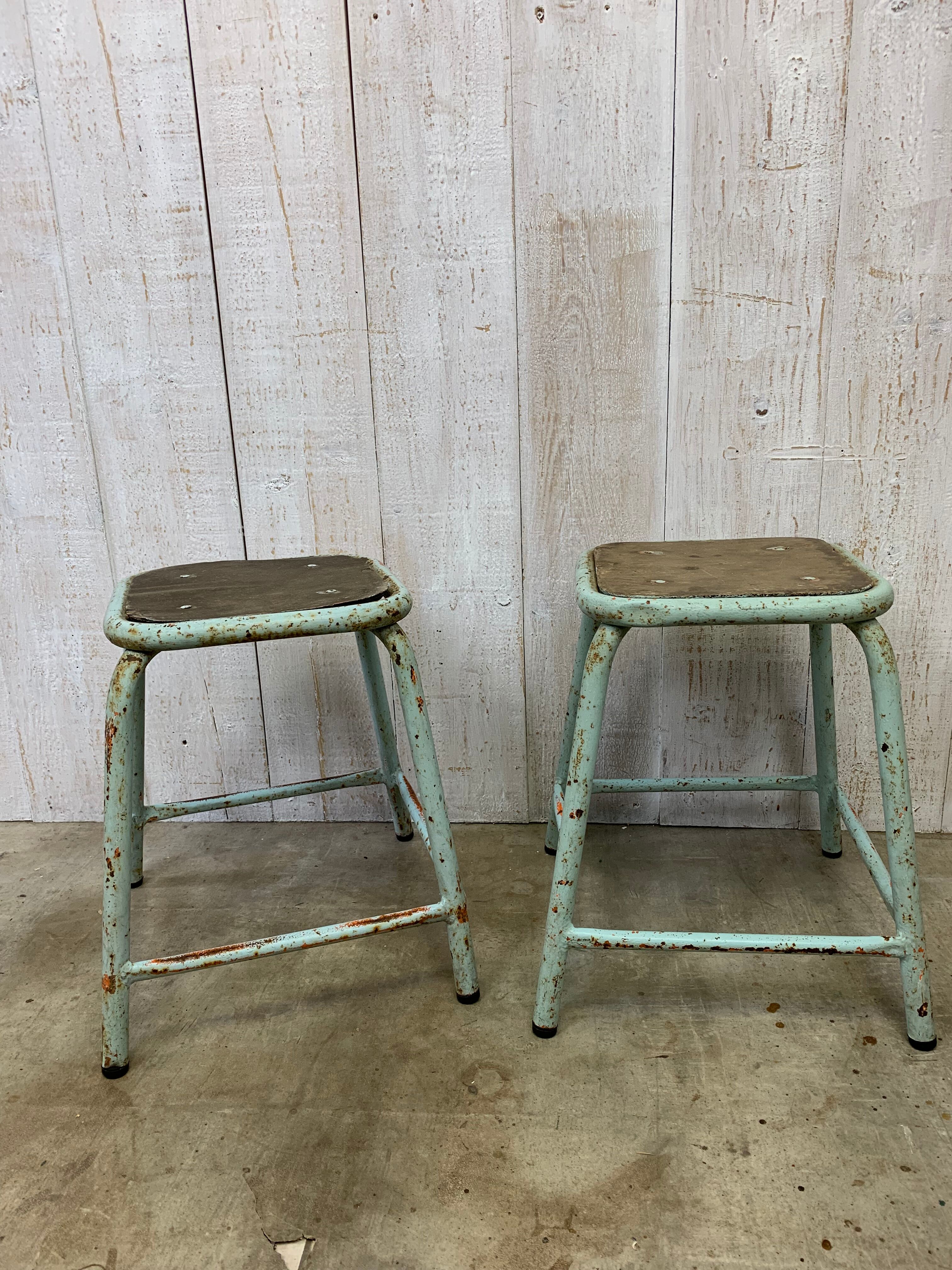Series of 4 vintage stools