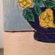 Blue bowl with flowers, oil on canvas signed 1982