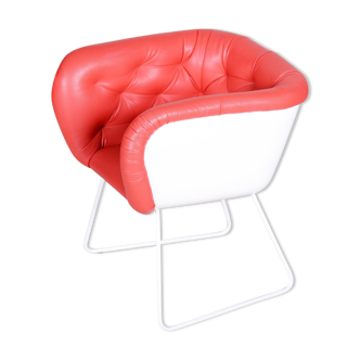 Red and white 1960s armchair