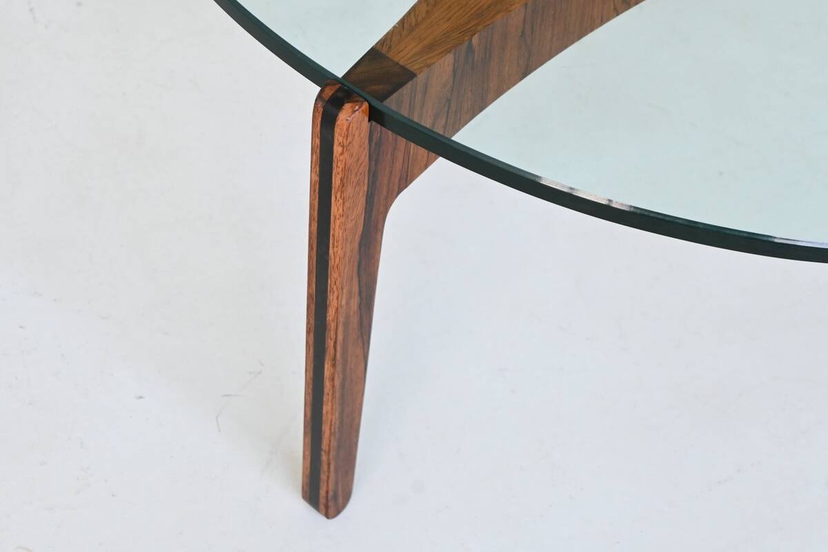 Sven Ellekaer sculptural coffee table rosewood Linneberg Denmark 1962