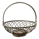 Vintage silver metal fruit basket