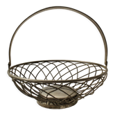 Vintage silver metal fruit basket