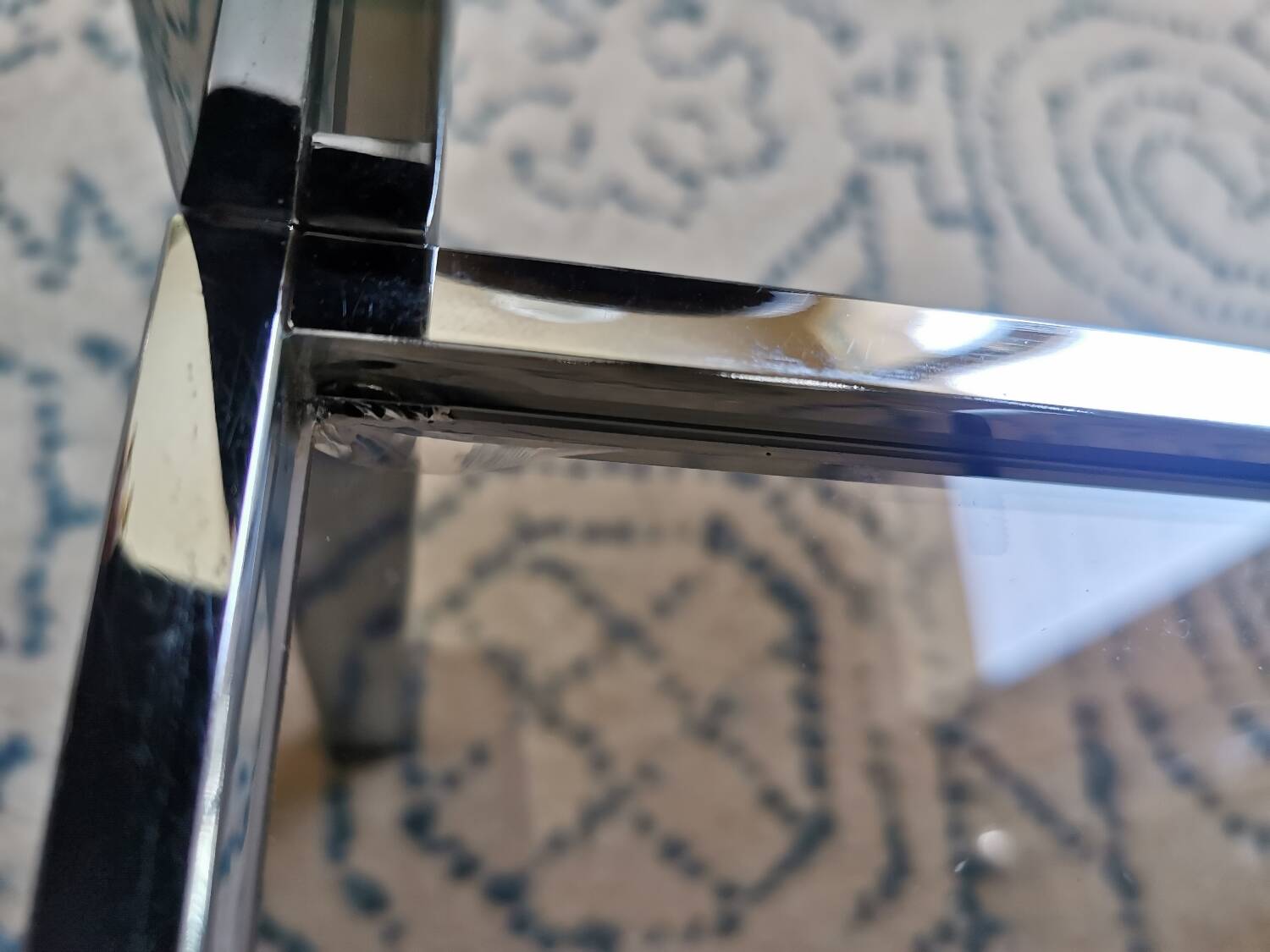 Small vintage chrome metal shelf