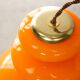 Lampe suspendue en verre orange et laiton italien des années 60, style mid-century.
