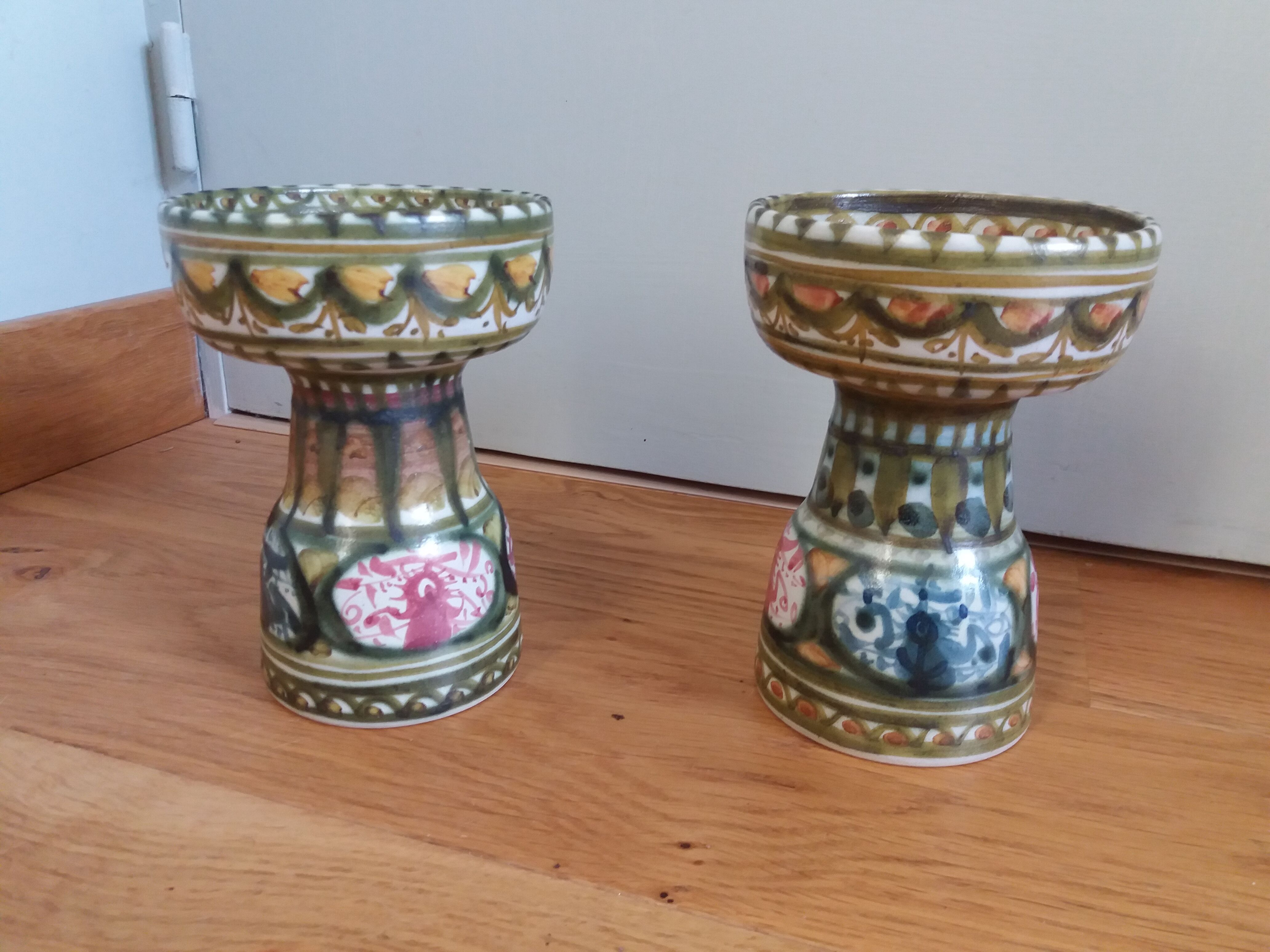 Picnic candlesticks signed André L'Helguen Keraluc Quimper