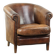 Fauteuil club en cuir de mouton vintage