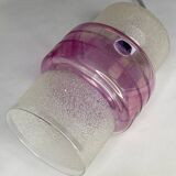 Vintage white and mauve pink frosted glass pendant lamp