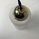 Pair of vintage glass pendant lamps