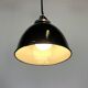 Industrial black enamel pendant lamp, 1950s