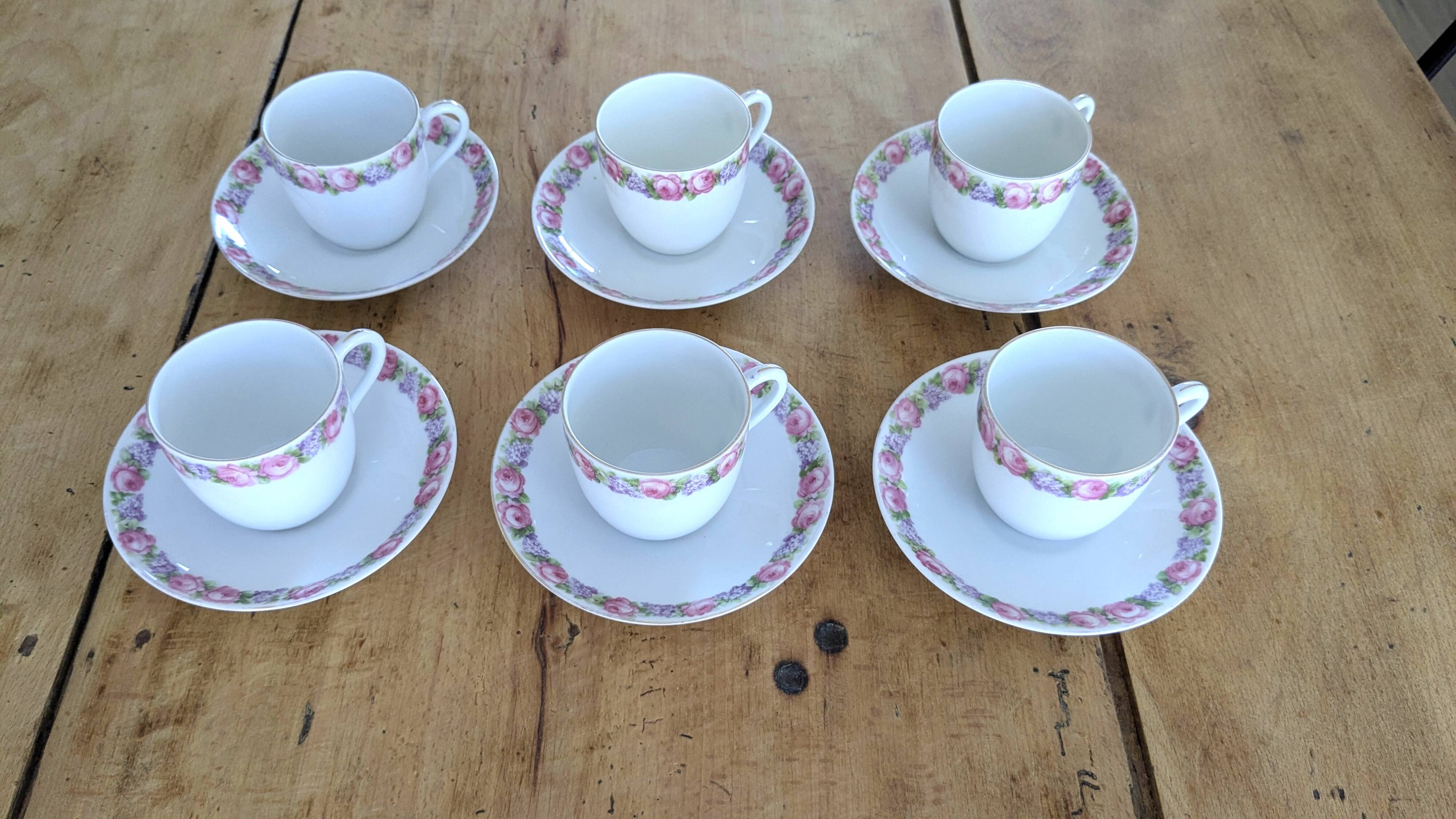 12-piece coffee service in porcelain Victoria from Czechoslovakia