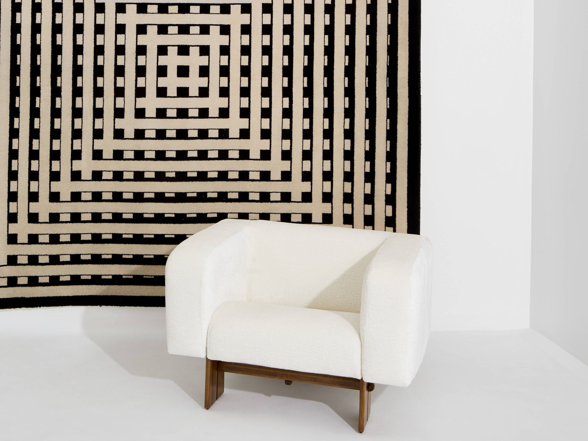 Marcello Morandini carpet kinetic art tufted wool 1989