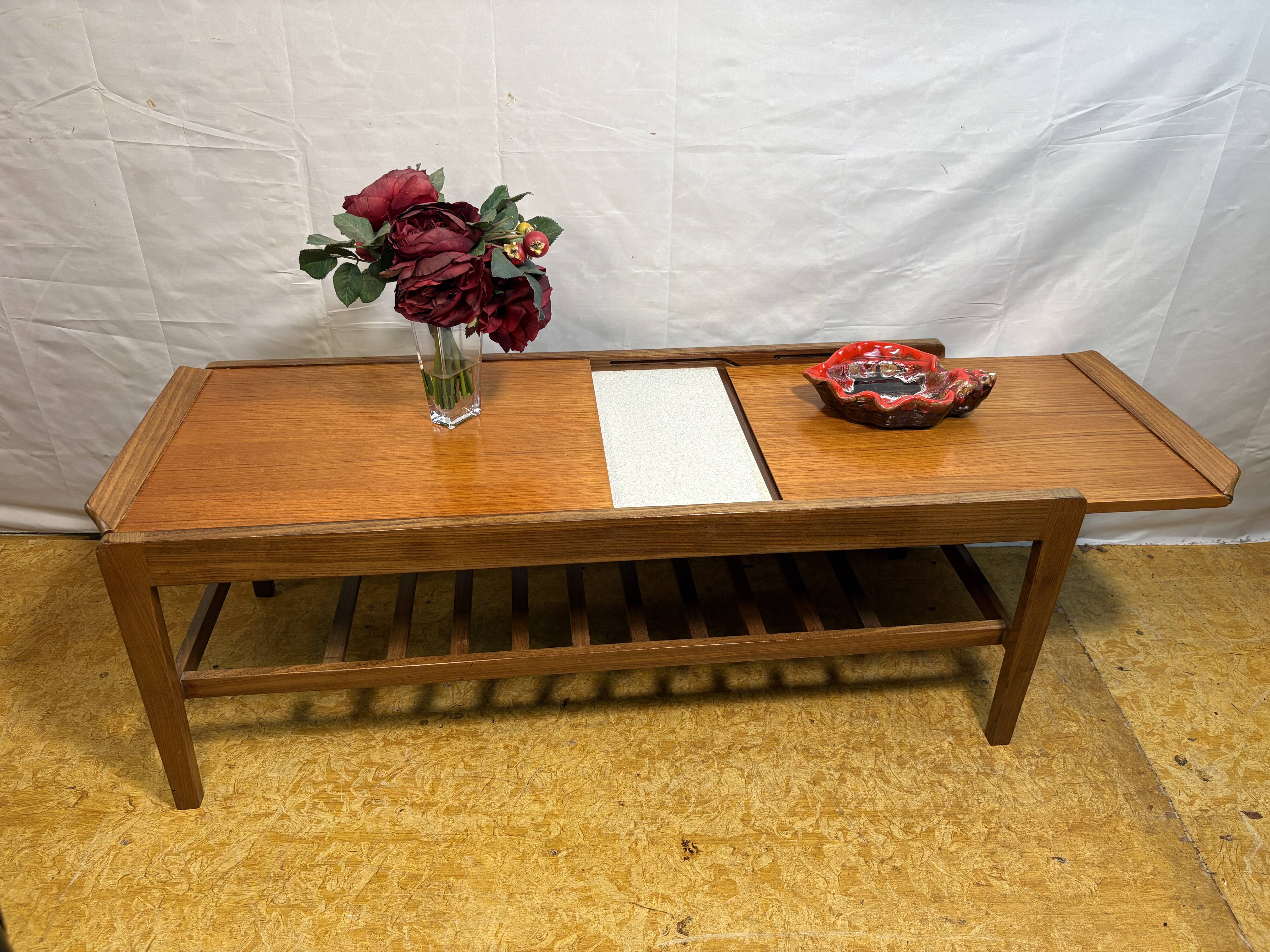 Table basse extensible en teck Remploy vintage | Années 60 | Style scandinave