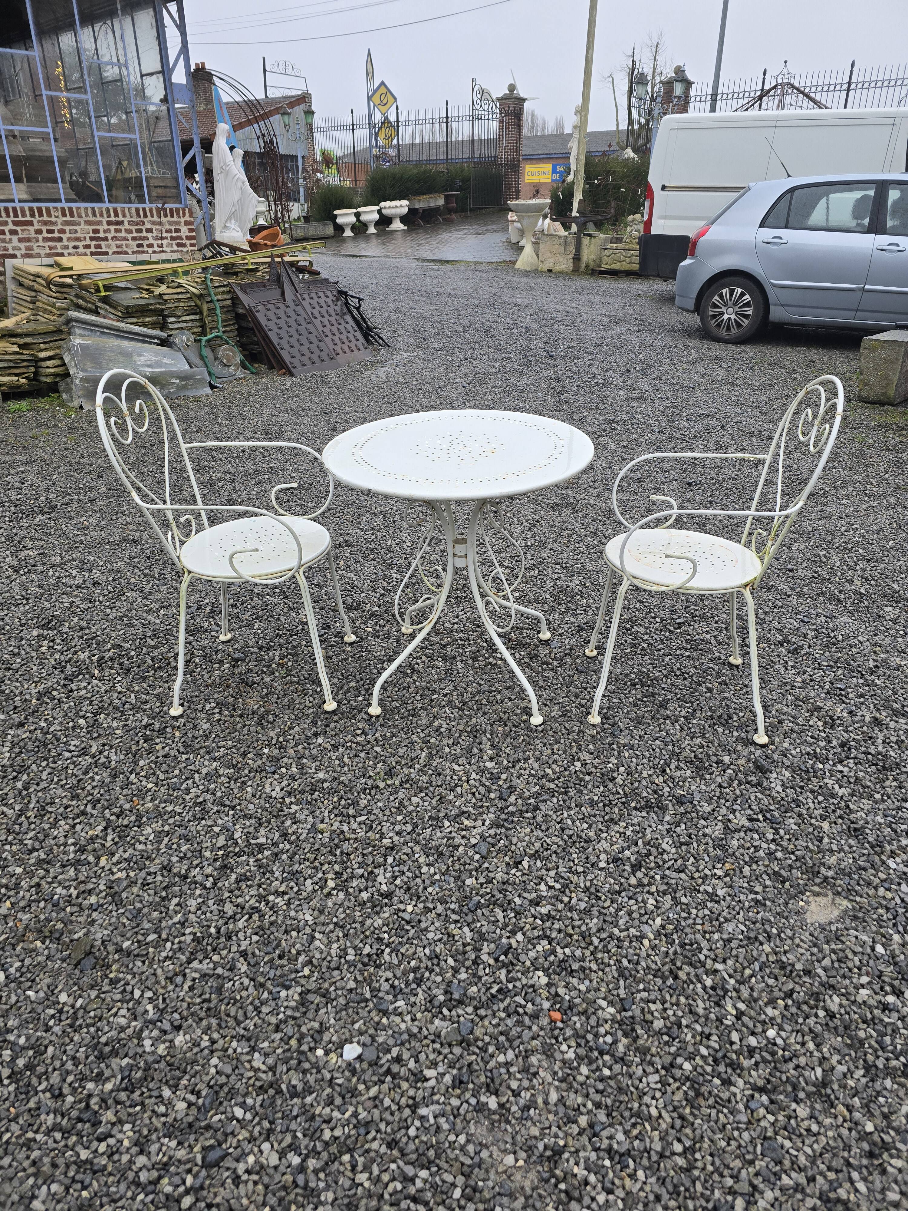 Wrought iron garden furniture