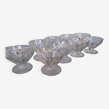 Serie 9 verres Baccarat Harcourt coupe en cristal