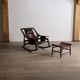 Liceu de Artes e Oficios rocking chair with ottoman, Brazil 1960s
