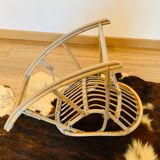 Rocking-chair corbeille en rotin, modèle enfant