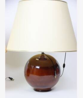 Pair of very large glazed ceramic ball lamps €80