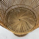 Vintage rattan and wicker peacock chair